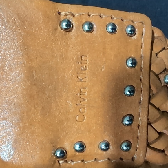 Calvin Klein Women's Braided Tan Leather Boho Style Belt,Size S. - Picture 3 of 9